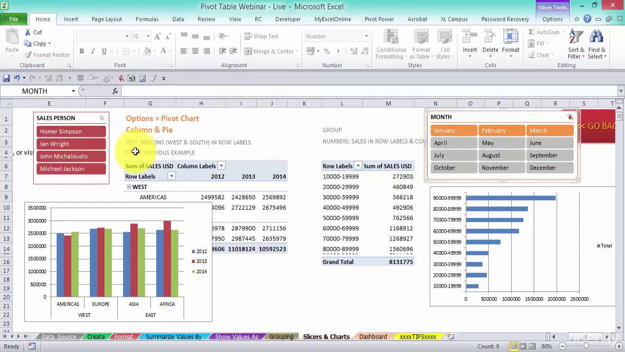 how to use slicers in excel